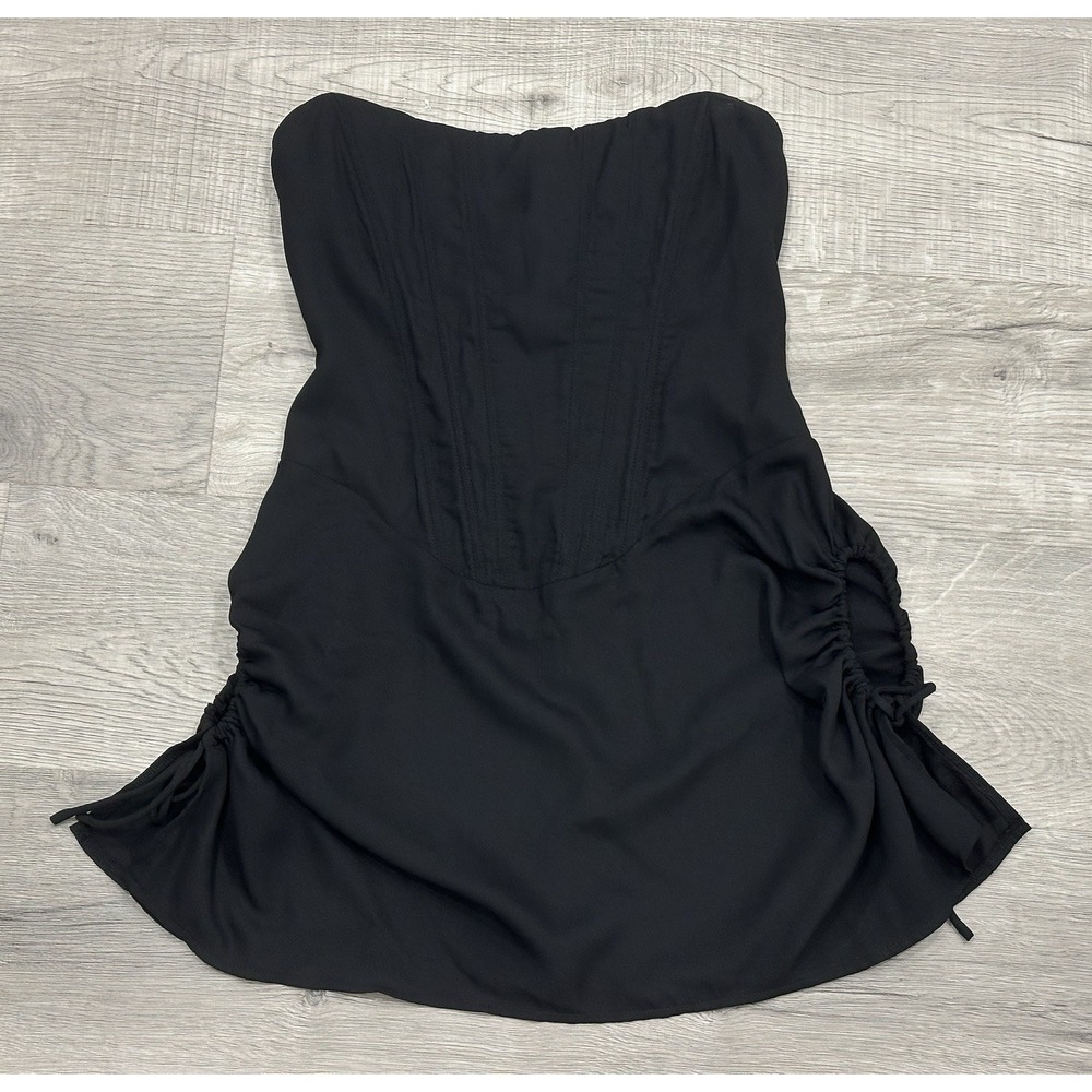 WHITE FOX Take Me Back Black Mini Dress Size Small Corset Strapless Party